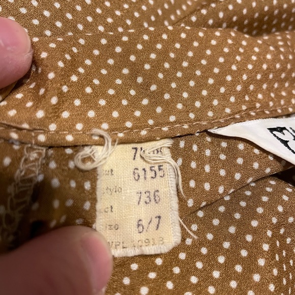 VTG Lou Ella Extendables poly blouse w/ bow sz 6/7 - Picture 9 of 12